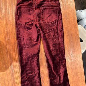 Paige velvet maroon pants
